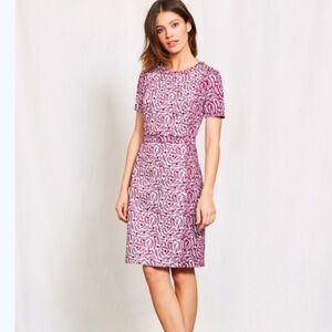 Boden Pink and White Patterned Dress